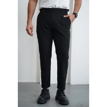 Modefendicom Yüksek Bel Pileli Petek Örme Pamuklu Slimfit Pantolon