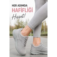 Liarca Walkmax Pro Buz Gri Kadın Ultra Hafif Ekstra Rahat Ortopedik Nefes Alabilen Günlük Yürüyüş Ayakkabısı