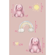 Esa Kids Gökkuşağı Temalı Çocuk Odası Duvar Sticker Seti - Pastel Dekoratif Çıkartma