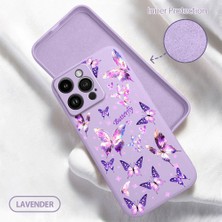 HONTINGA iPhone 14 Pro Max ile Uyumlu Kılıfı Içi Kadifeli Düşüme Önleyici Basitlik Anti Düşme Kamera Korumali Kelebek Desen Telefon Kılıfı Kadın ve Erkek Için Uygundur K6-0034