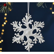 My Balli Store 1 Adet Kar Tanesi Simli Noel Ağacı Dekoratif Çam Ağacı Süsü