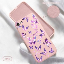 HONTINGA iPhone Se 2020 ile Uyumlu Kılıfı Içi Kadifeli Düşüme Önleyici Basitlik Anti Düşme Kamera Korumali Kelebek Desen Telefon Kılıfı Kadın ve Erkek Için Uygundur K6-0034