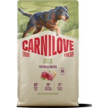 Carnilove  True Fresh Tahılsız Yetişkin Küçük Irk Köpekler Için Ördek Etli Kuru Mama 12 kg