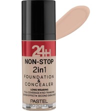 Pastel Profashion 24H Non-Stop 2in1 Fondöten ve Kapatıcı 602 Light Porcelain Renkli Yağsız Formül