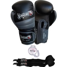 Dragon Attack 6 12 oz Boks Eldiveni Kick Boks Muay Thai Seti Suni Deri Malzeme ile Rahat Kullanım