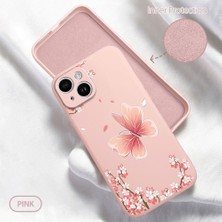 HONTINGA iPhone 14 ile Uyumlu Kılıfı Içi Kadifeli Düşüme Önleyici Basitlik Anti Düşme Kamera Korumali Kelebek Desen Telefon Kılıfı Kadın ve Erkek Için Uygundur K6-0028