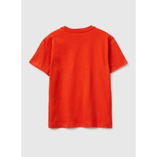 United Colors Of Benetton Kırmızı Erkek Çocuk Baskılı T-Shirt 3I1XC10S4