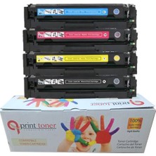 QPRİNT TONER Hp 203A CF540A Muadil Toner Set 4 Renk M254 M280 M281 LBP621 LBP623 LBP640 CRG054 CRG045 201A