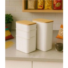 Origa Bambu Kapaklı Combo1 Saklama Kabı Seti (2 Lt + 1 Lt + 2x0,5 Lt)