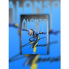 Tugo A4 Boyutunda Metal Fernando Alonso Tablosu