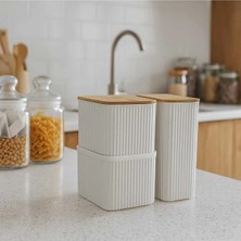 Origa Bambu Kapaklı Combo2 Saklama Kabı Seti (2LT+2X1LT)