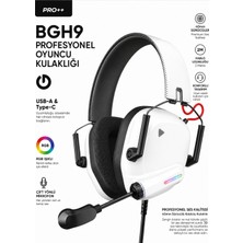 Nivego Bgh9 Pro++ Rgb Oyuncu Kulaklığı Mikrofonlu | Usb-A & Type-C Uyumlu Gaming Headset | 40MM Sürücü, 2m Kablo, Pc Ps4 Ps5 Uyumlu