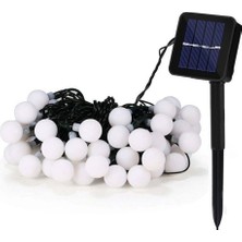 Sge Teknoloji Sge Opak Sarı Güneş Enerjili 7 Metre 50 LED Bahçe Teras Parti Balkon Süsü Aydınlatma Lambası