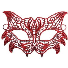 Pileli Store Pilelistore- Kırmızı Dantel Masquerade Maskesi 8 No
