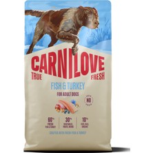 Carnilove  True Fresh Tahılsız Yetişkin Köpekler Için Balık & Hindi Etli Kuru Mama 12 kg