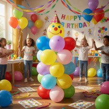 Dodomar Palyaço Balon Seti 30'lu Balon + Aksesuar Sticker Doğum Günü Parti Süsleme Seti