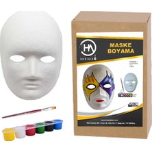 Hobialem Eğlenceli Maske Boyama Seti 6 Renk Akrilik Boya ve Fırça ile Yaratıcı Aktivite