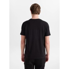 Discovery Expedition D6SM-TST3723 Siyah Bisiklet Relaxed Baskılı Erkek T-Shirt