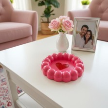 Maison Alisa Dekoratif Kalp Detaylı Taş Tozu Mini Tabak 13CM – Şık ve Sevimli Tasarım