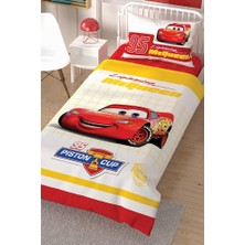 Taç Renkli Lisanslı Tek Kişilik Nevresim Takımı - Cars Çek Canlandır 160 x 220 cm Eğlenceli Desenli