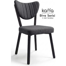Kaffahome Riva , Modern Mutfak Sandalyesi, Yemek Odası Sandalyesi, Bahçe, Kafe - 6 Adet Antrasit Sandalye