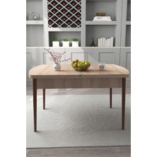 Renlife Oval Açılır Yemek Masası Ahşap Ayaklı Suntalam Mutfak Masası 80 x 130 cm Endüstriyel Tasarım