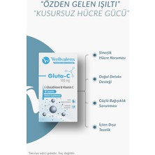 Wellvalens Gluta-C Glutatyon 500 mg + Vitamin C | Antioksidan & Cilt Işıltısı Desteği 30 Kapsül