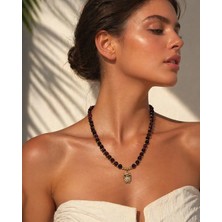 Solare Accessories Zirkon Taşlı Baykuş Figürlü Fuşya Akik Doğaltaş Kolye – Premium El Yapımı Tasarım