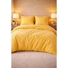 More Home  Çift Kişilik Yorgan Kılıfı + Yastık Kılıfı (Çarşafsız) Sarı