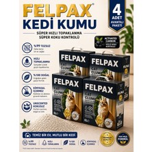 Felpax Premium Aktif Karbonlu Hızlı Topaklanan Kedi Kumu 6 Lt x 4 Adet