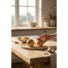 Handanca 2'li Bambu Top Şekil Tuzluk&biberlik Seti