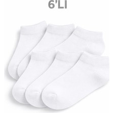 Tina Atelier 6 Çift Unisex Çocuk Patik Çorabı (6lı Beyaz Set)