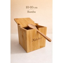 Handanca Bambu Kaşıklı Tuz Kabı- Baharatlık