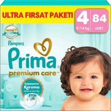 Prima PremiumCare Bebek Bezi Ultra Fırsat Paket 4 Numara 84 Adet Bez