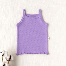 Mimu Baby %100 Pamuk Pointel Askılı Overlok Atlet - Lila