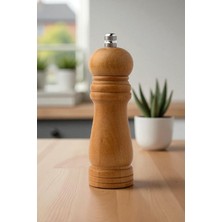 Handanca Bambu Gövdeli Komple Ahşap Tuz Karabiber Değirmeni Baharat Öğütücüsü Orta Boy 16 cm 2 Adet