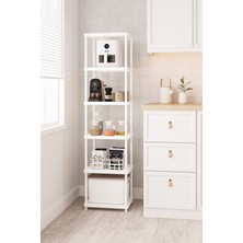 Urlove Beyaz 6 Katlı 33X40 Ekstra Geniş Düzenleyici Mutfak Banyo ve Kiler Rafı
