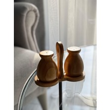 Handanca 2 Li Bambu Stantlı Tuzluk Biberlik