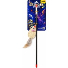 Catmozz Premium Doğal Lifli Tüylü Kedi Oltası 45 cm