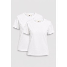 JUST UNIQUE DENIM J.U.D Victoria 80001-1 Regular Fit 2'li Kadın Basic T-Shirt