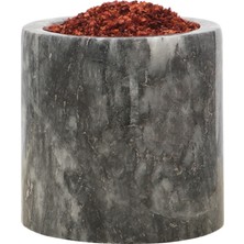 Handanca Roza Mermer Baharatlık 8x8 cm Mermer Tuzluk Masaüstü Baharatlık Siyah