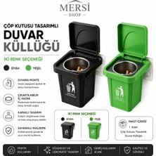 Mersi Shop Duvara Monte Kapaklı Küllük Mini Çöp Kutusu Tasarımlı Balkon Ofis Küllüğü