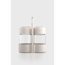 Handanca Rita 67 ml 2'li Cam Tuzluk ve Biberlik Seti 121015 Bej