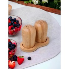 Handanca Bambu Taban 2’li Bambu Tuzluk ve Biberlik Seti