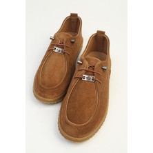 Benetton Luna Hakiki Deri Taba Kadın Loafer Ayakkabı