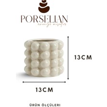 Handanca El Yapımı Bubble Beton Vazo / Kaşıklık 13X13 cm – Modern & Bohem Ev Dekorasyonu