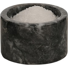 Handanca Nero Mermer Baharatlık 6X10 cm Mermer Tuzluk Biberlik Dekoratif Baharatlık Siyah