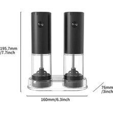 Handanca Elektrikli Tuz ve Karabiber Öğütücü Tek Elle Ayarlanabilir Kalınlık-