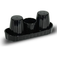 Handanca Gastroplast Tuzluk Biberlik 3'lü Set Siyah Polikarbon Plastik,(Kırılmaz Plastiktir)