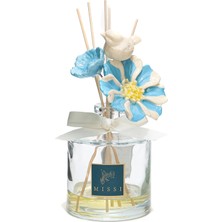 Missi Crystal Bloom Collection Azure-Parlak Sırlı Seramik Çiçekli Oda Kokusu-Bosphorus